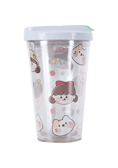 Lebihmurah Generic Su Bardağı Sippy Flip Tasarım Sızdırmaz 3.9x6.7" Sevimli Desen Mutfak