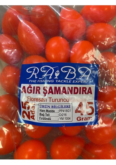 Raba 45gr. Floresan Turuncu Bulrag Ağır Şamandıra, Fırdöndülü Zargana Topu