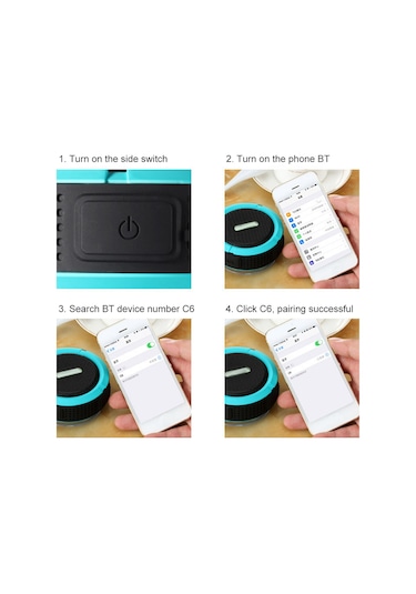 Vkemall Dışarıda Taşınabilir Mini Bluetooth Hoparlör - Ip56 Su Ve Toz Dayanıklı, Mikrofon Ve Micro Sd Kart Desteği, Beyaz