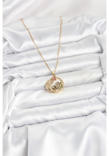 316l Çelik Zincir Gold Renk Zirkon Taşlı Kelebekli Kadın Kolye - Prt3500eb09332-95254 altın