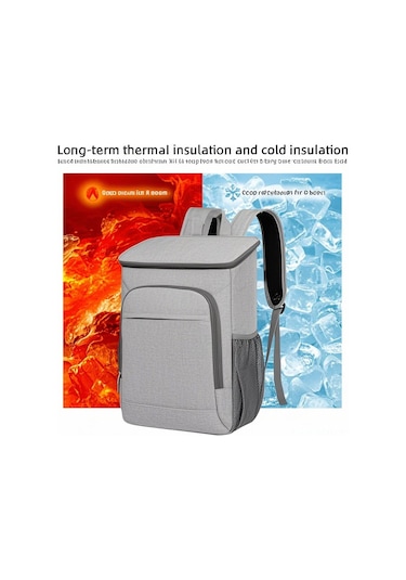 Yaozixa 24l Isı Ve Soğuk Saklama Çift Omuzlu Sırt Çantası, Su Geçirmez Oxford Kumaş, Leakproof Alüminyum Folyo, Gece Güvenliği Yansıtıcı Şeritler, Piknik Kamp Çalışma Siyah