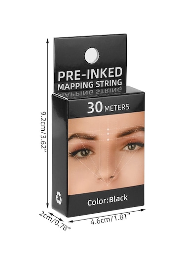 Geeksen Profesyonel Kaş Mikroblading İpi - 30 Metre Kömür Rengi - Hassas Kontür Çizimi İçin