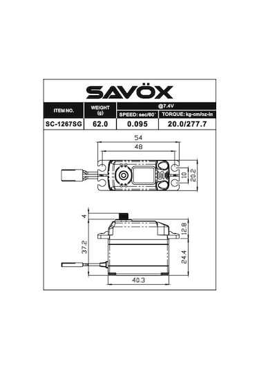 Savox Sc-1267sg-be Black Edition Digital Servo With Soft Start Coreless Motor High Voltage Çelik Dişli