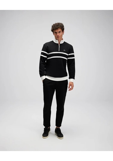 Ellesse Yarım Fermuarlı Erkek Sweatshirt Em619 Siyah