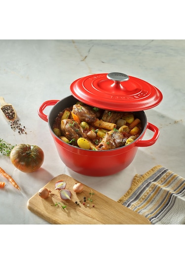 Lava Döküm Yuvarlak Tencere Döküm Demir Kapak New Heritage Serisi Çap(Ø)24cm.