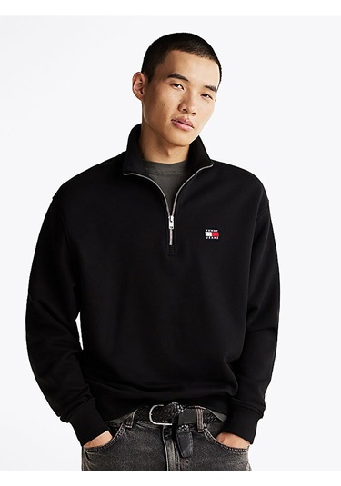 Tommy Hilfiger Tommy Hılfıger Erkek Sweatshırt Dm0dm20641-bds Siyah