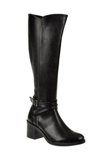 Pullman Topuklu Kadın Çizme SMS-4210   SİYAH Siyah