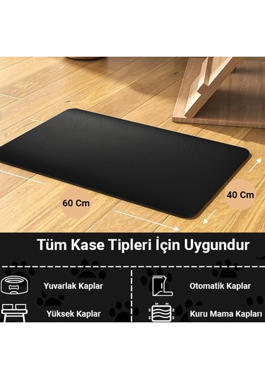 Matgo Pati Beslenme Matı Kaymaz Su Geçirmez Suni Deri Kedi Köpek Mama Paspası 40 x 60 CM