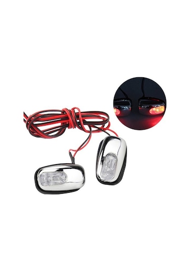 Kırmızı 1 Çift Otomatik Ön Cam Ön Cam Led Işık Püskürtme Jet Nozulu Silecek Yıkama Lambası