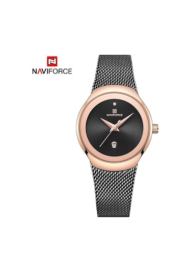 Siyah Naviforce Kadın Kuvars Saatler Moda Bayanlar Paslanmaz Çelik Lüks Elbiseler Kol Saati Saat