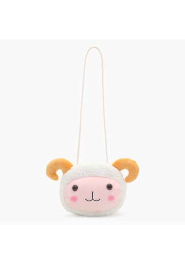 Peluş Trend Çocuk Ayı Kedi Crossbody Çanta - Sarı Beyaz Sarı - Beyaz