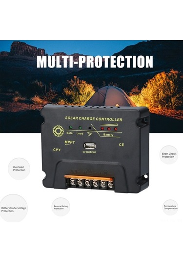 Pazly 12v/24v Otomatik Çalışan 20a Mppt Güneş Şarj Kontrolcüsü, 5v Usb Çıkışı, Li-ion Akü Koruma Fonksiyonu