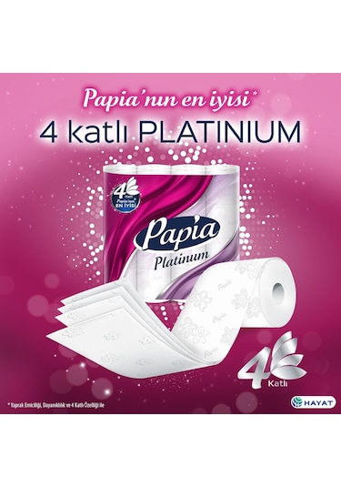 Papia Tuvalet Kağıdı 4 Katlı 32 Li Pk Platinum