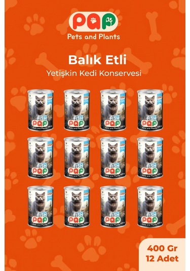 Pets And Plants Balık Yetişkin Kedi Konservesi 12 x 400 G