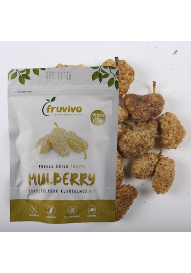 Dondurularak Kurutulmuş Dut 25 Gr, %100 Vegan, Glutensiz