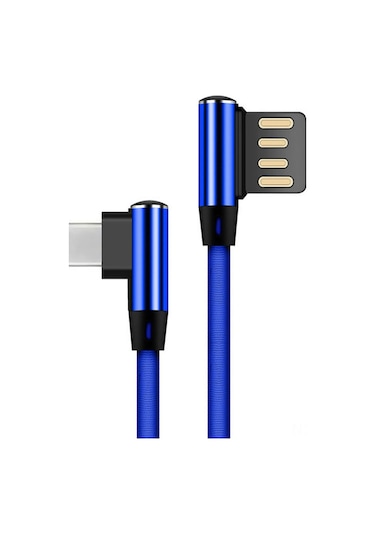 Suofeng 90 Derece Çift Eğimli Type-c Kablosu, Tpe Örgü, Hızlı Şarj Ve Veri Transferi, Samsung Galaxy S9/s8/note 8, Lg V30/g6/g5, Oneplus Uyumlu