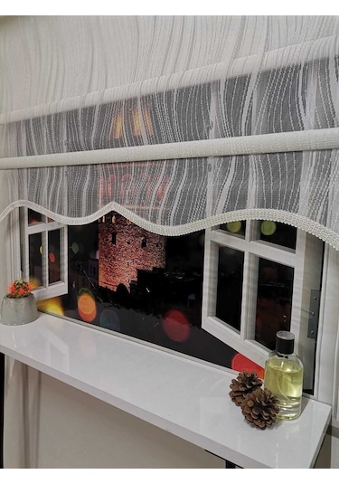 Çift Mekanizmalı Tül Ve Stor Perde - Model 5 Beyaz