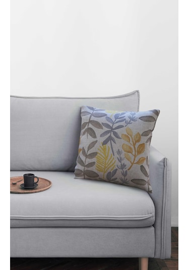 Melodie Keten Kırlent Kılıfı Desenli 45 x 45