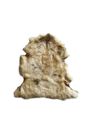 Naturel Uzun Tüylü Koyun Postu Kahve-krem