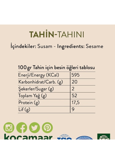 Kocamaar Çiftliği Çifte Kavrulmuş Tahin 280 G
