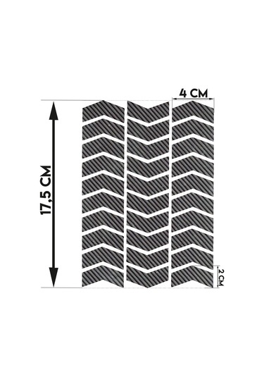 Ok Şeklinde Gerçek Karbon Fiber Dokulu Sticker Çınar Extreme