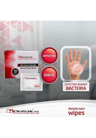 Alkollü Dezenfektan Mendil 13x18 24lü 4 Kutuadet