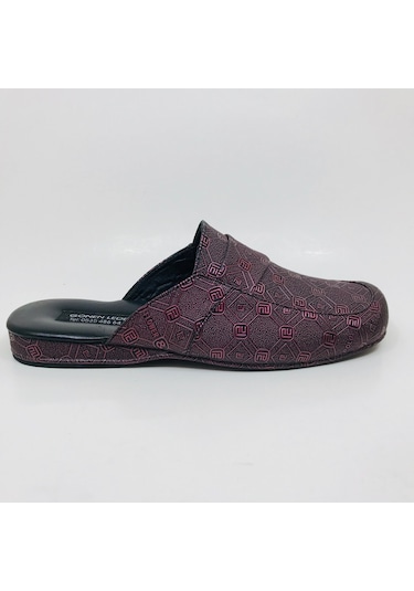 Bay El Yapımı Damat Terlik Metalik Bordo