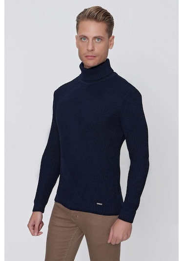 Tr 850 Slim Fit Lacivert Klasik Triko Lacivert