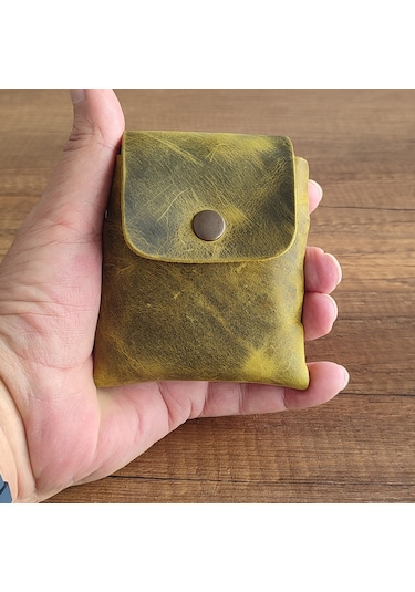 Sumerian Leather Craft Deri Sigara Kılıfı Limon Yeşili 2