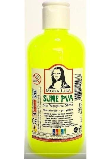 Südor Slime Yapıştırıcı 250 ML Fosforlu Sarı Sl07-11