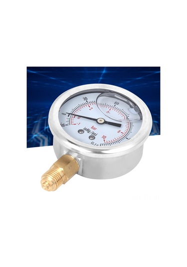 Dianziye Stainless Steel + Brass Radyal Yağlı Vakum Manometresi, 1/4bsp, -1-10 Bar Aralığı, Doğru Ölçüm, Basit Kurulum, Makine-sanayi Kullanıma Uygun