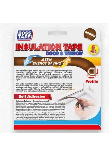 Boss Tape Kapı Pencere İzolasyon Fitili 9mm-6mt Kahverengi