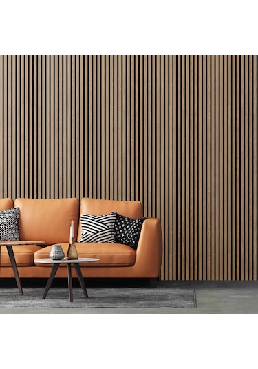 60x240 Cm Ceviz Renk Akustik Ahşap Duvar Paneli