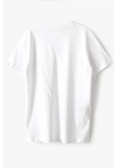 Rakerplus Beyaz %100 Pamuk Unisex Kısa Kollu Çocuk Tişört Beyaz