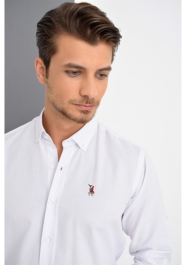 G674 Dewberry Erkek Gömlek-beyaz Beyaz