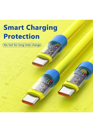 Vaorlo 100w Veri Kablosu 6a Hızlı Şarj Ios Andrpoid Mikro Usb Tip-c 8pin Şarj Kablosu 1m 2m Sıvı Silikon Şarj Hattı 2m Type-c