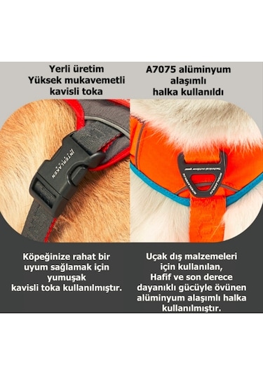 Interlaken Earthtech Slim 3.0 Köpek Göğüs Tasması Mavi - Turuncu M Mavi - Turuncu