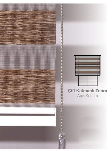 Venassa Kahverengi Bambu Zebra Stor Güneşlik Perde