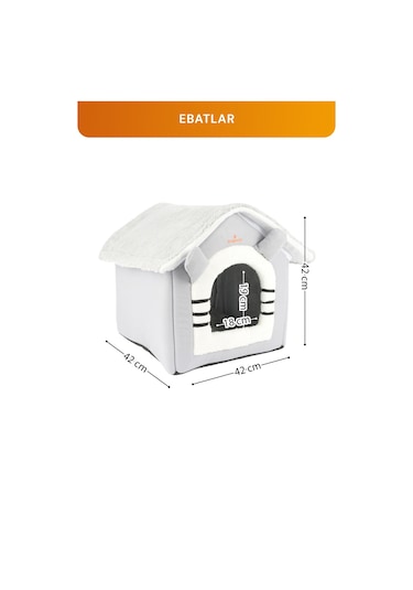 Peluş Kedi Ve Küçük Irk Köpek Evi, Minderli