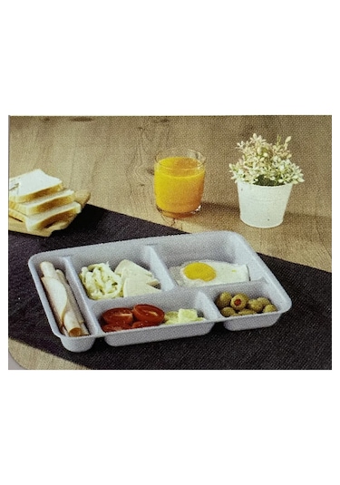 Reis Home 6 Adet Tabldot 5 Bölmeli Lüks Plastik Piknik