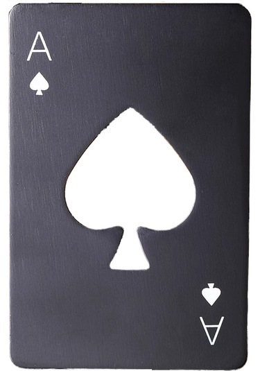 Jzcat Yaratıcı Oyun Kartı Şekli Paslanmaz Çelik Şişe Açacağı-siyah Siyah