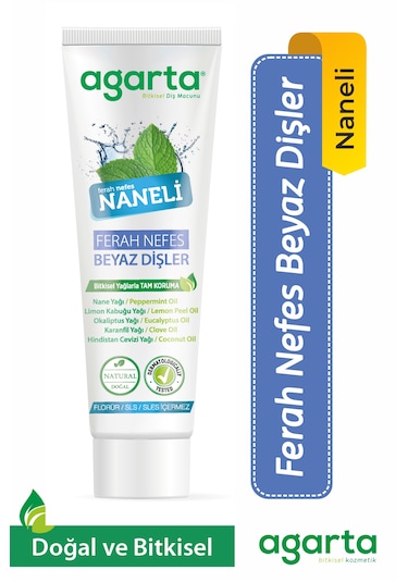 Agarta Doğal Yoğun Naneli Florürsüz Ferah Nefes Diş Macunu 100 ML