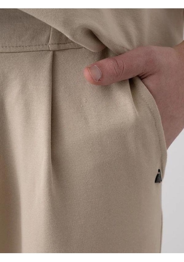 Erkek Çocuk Oversize Gömlek Pantolon Takım-15540 Bej