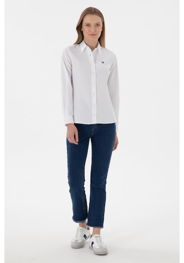 U.s. Polo Assn. Kadın Beyaz Gömlek Basic 50307726-vr013 Beyaz