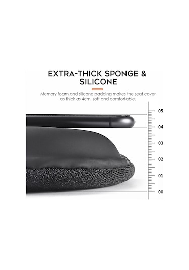 Tenfowee Dağ Bisikleti Yumuşak Jiletli Yuvarlak Sandalye Kılıfı - Silikon + Pu Deri + Hafıza Köpük Materyal, 28.5x18x4cm, 221g Bisiklet Spor Aksesuarı Siyah