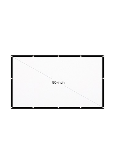Geeroyoo 80 İnç 16:9 100% Poliester Yumuşak Perde - Taşınabilir, Katlanabilir, Izsiz - Ev Ve Dış Mekan Projeksiyon Ekranı