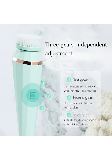 Sones Çok Fonksiyonlu Yüz Temizleme Makinesi Güzellik Masajı Silikon Yüz Temizleme Makinesi Yeşil