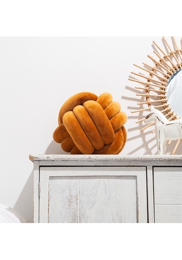 Tek Renkli Yastık, Üçlü İp Kristal Tüylü 35cm-10 Ekru