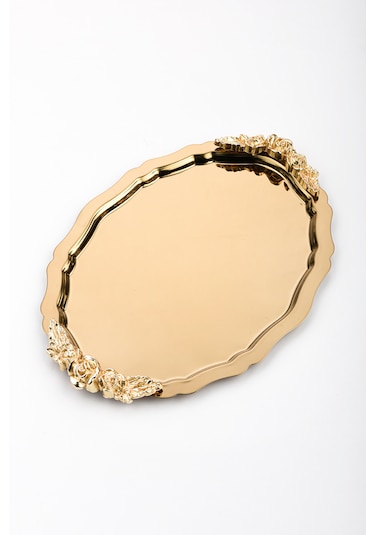 6 Adet Oval-bulut Model Kulplu Kahve-çay Sunum Tepsisi 25x20 Cm