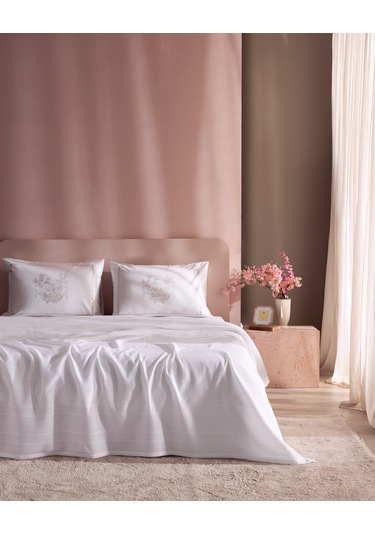 Madame Coco Mathilda Tek Kişilik %100 Pamuk Karde Düz Pike Takımı - Beyaz 8684427200391 Beyaz